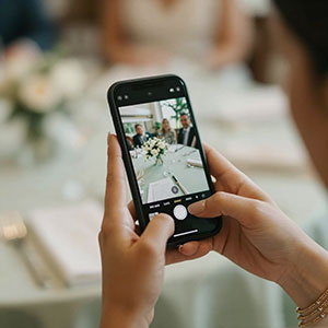 Guest taking photo on phone